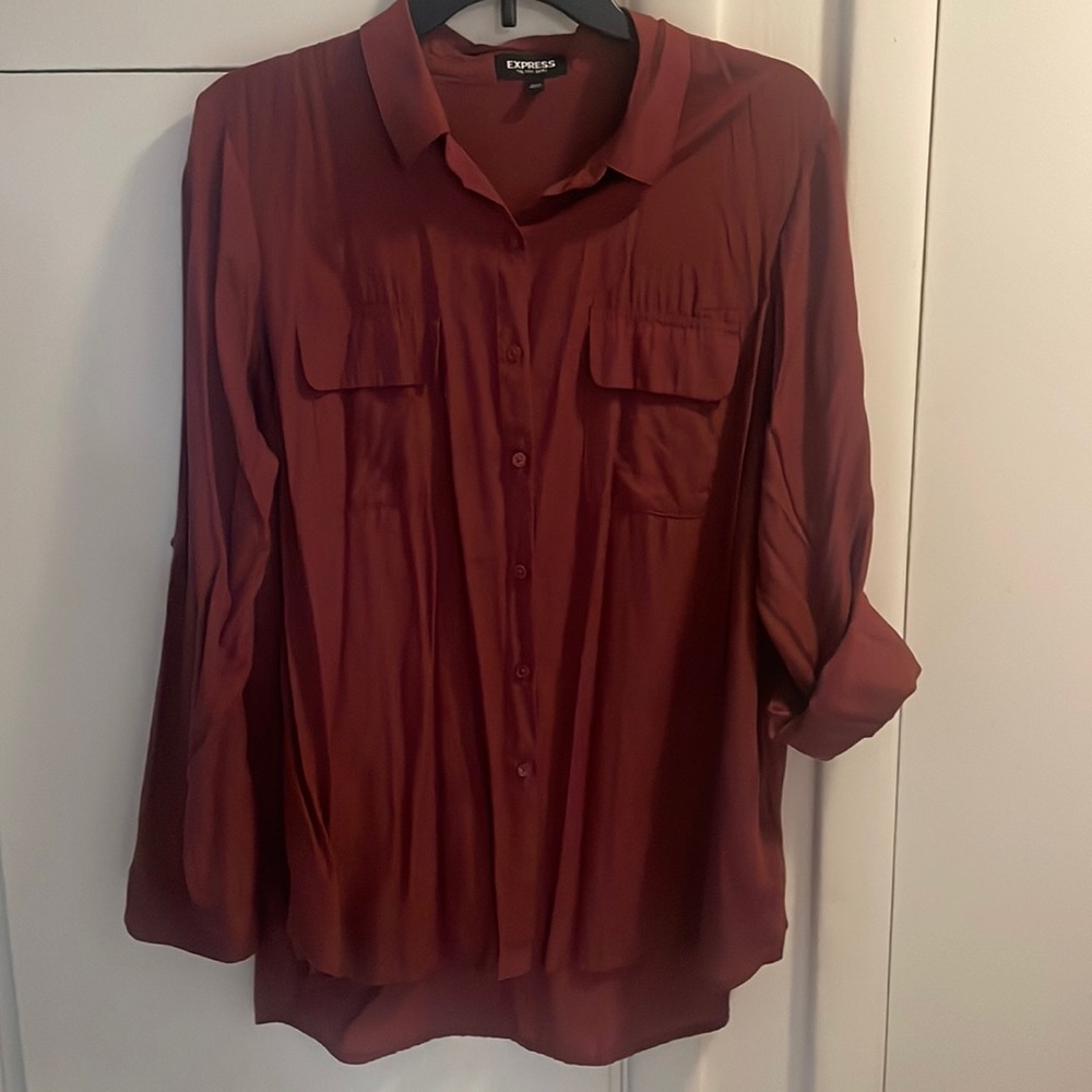 Express- The City Shirt size Large rusty red